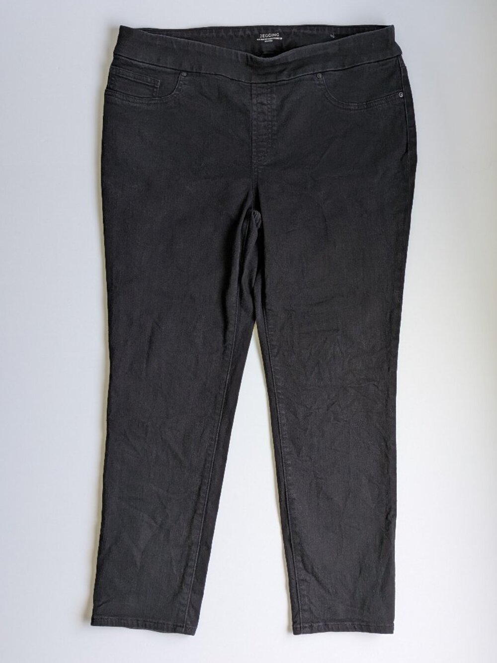 Chico's Jegging Skinny Jeans 2P /12P Petite Ins 26" Black Stretch Casual Pull On